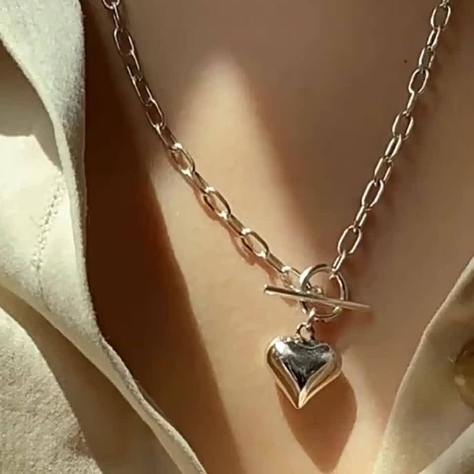 Women's S925 Silver Knot Heart Necklace, Autumn Winter Style